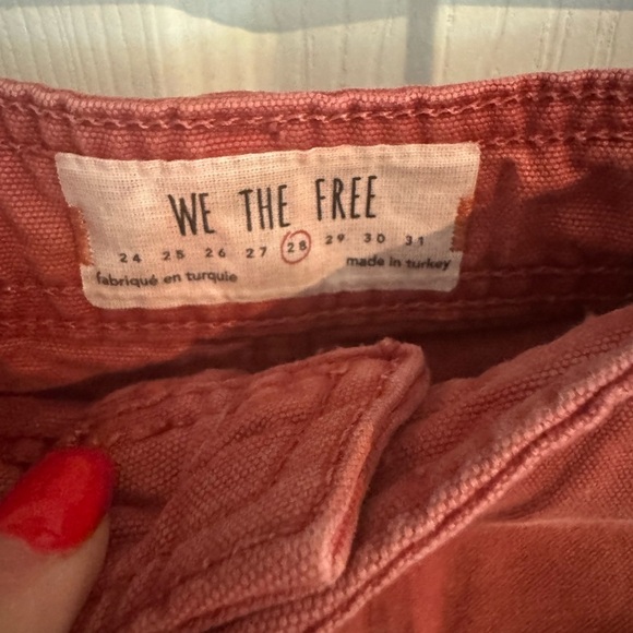 We the Free Patti Wide Leg Crop Pants Jeans Color Rose Size 29 Cotton High Rise - Picture 6 of 15